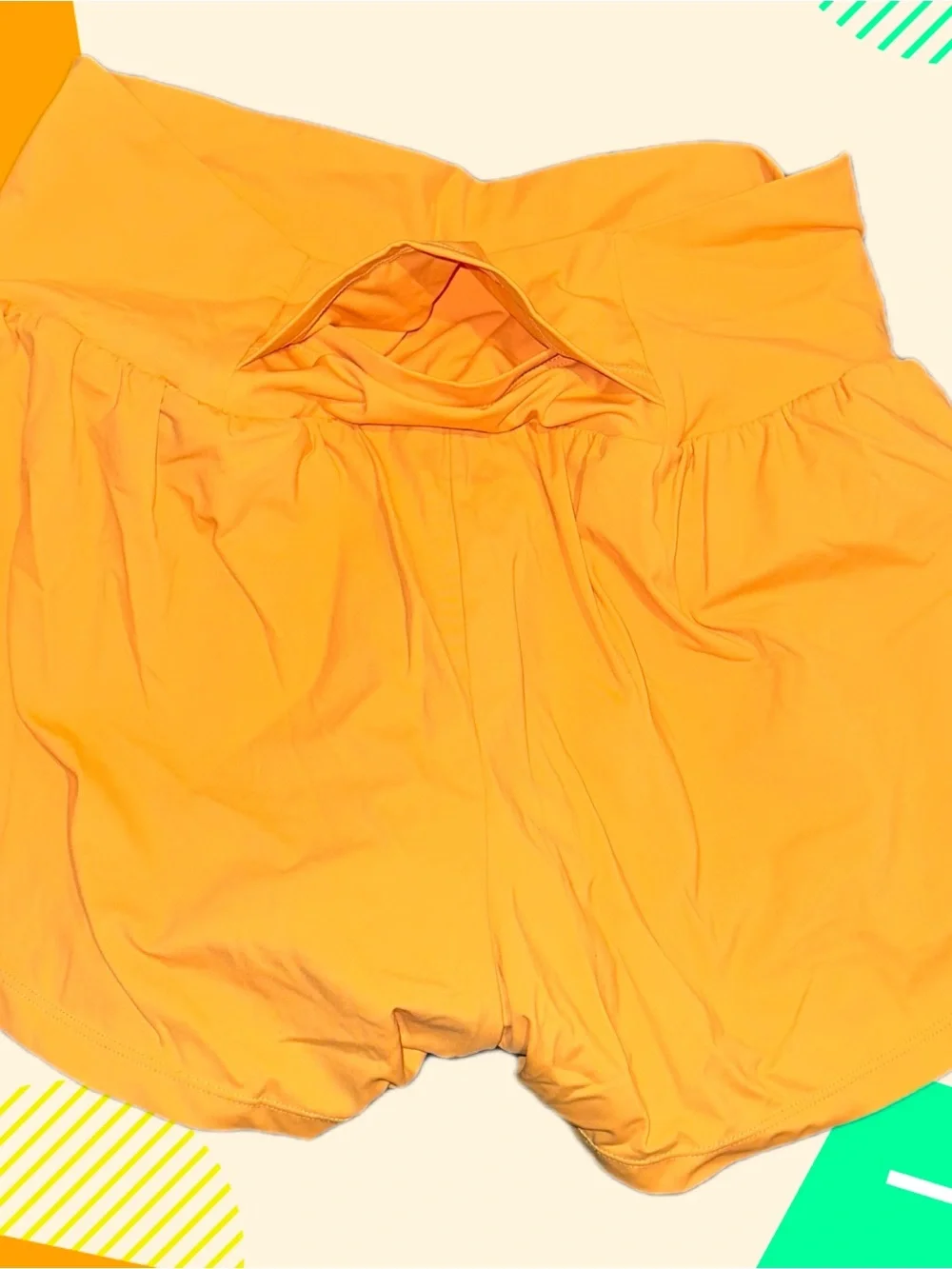HALARA Bright Yellow/Orange High-Waist Athletic Shorts